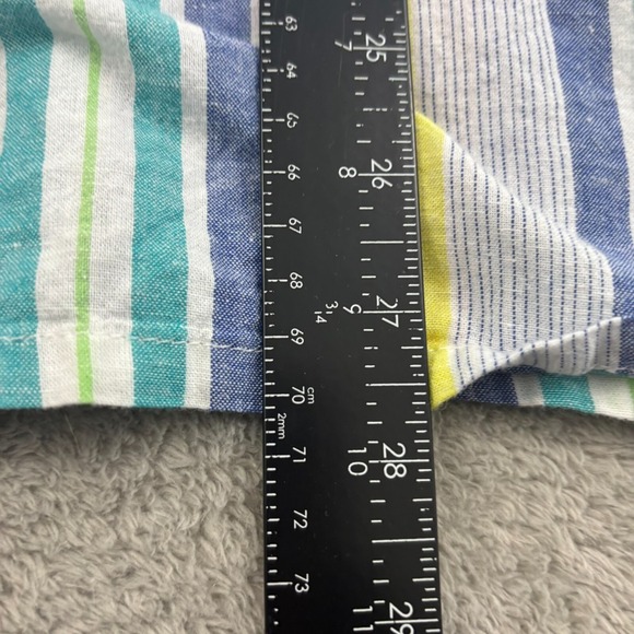 Symple NYC Linen Cotton Button Up Top Womens XL Rainbow Stripe Artsy Beachy Boho - Picture 11 of 16